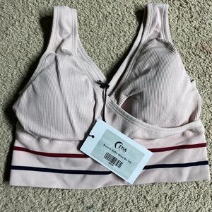 Zyia Blossom Waffle Stripe Bra Medium M
